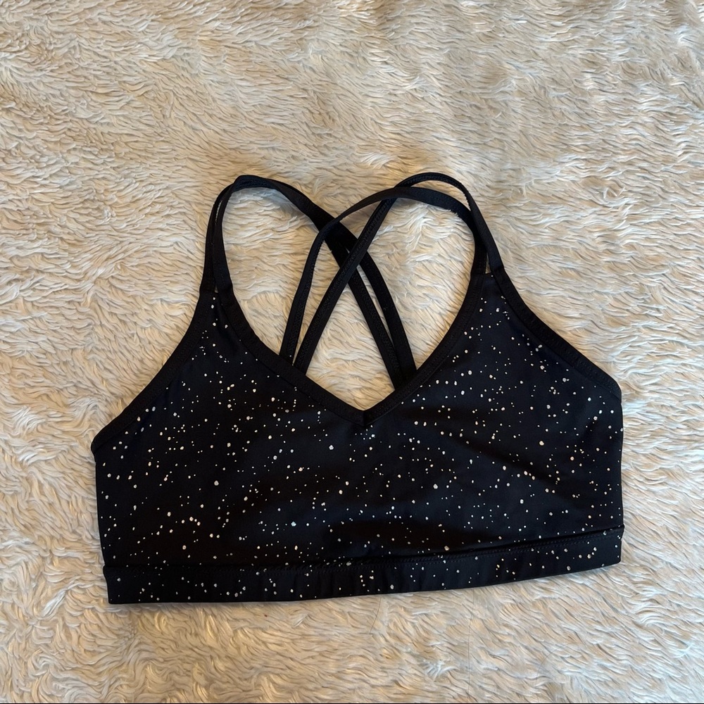 Beyond Yoga Black Sports Bra with White Speckles